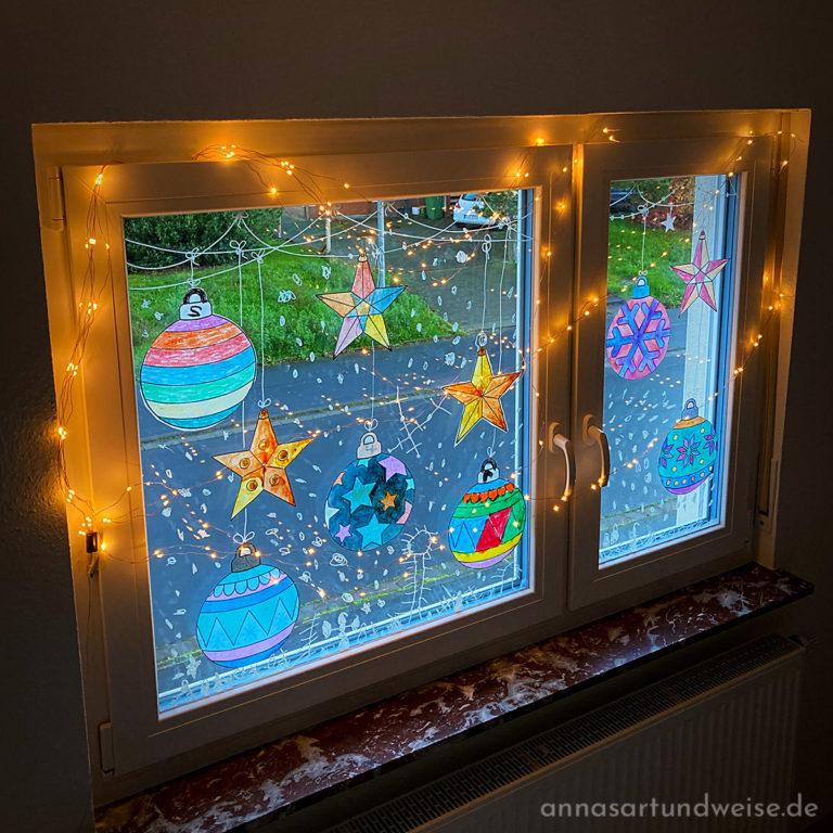 Weihnachtliche Fensterbilder zum Ausmalen - Annas Art und Weise